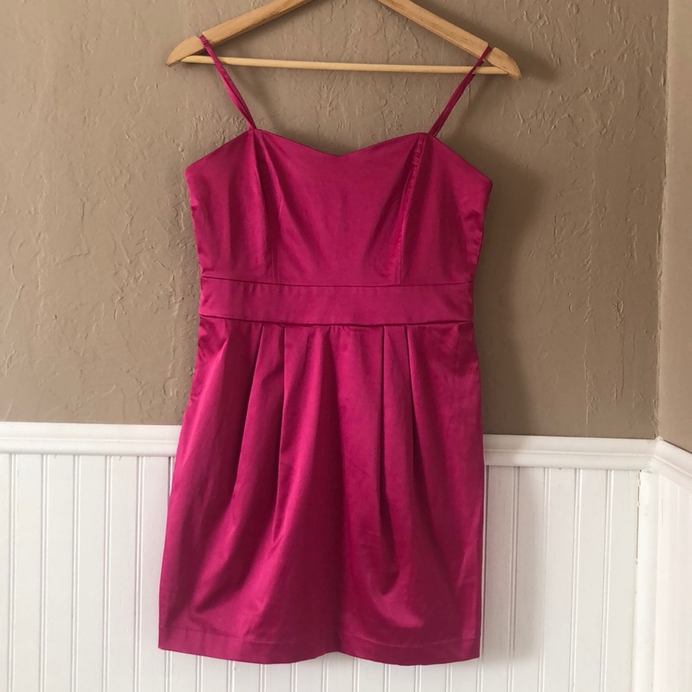 Hot Pink Silky Formal Mini Dress 💖